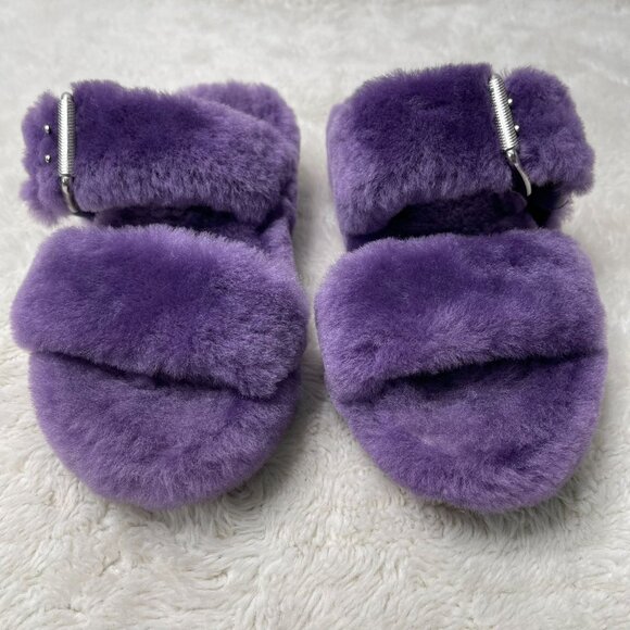 UGG Shoes - UGG Women's #1104662 Purple Fuzz Yeah Slide Sandals Slippers Shoes Size 6